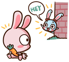 Pink rabbit Usa sticker #6895420