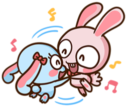 Pink rabbit Usa sticker #6895422