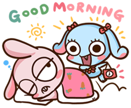 Pink rabbit Usa sticker #6895423