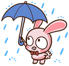 Pink rabbit Usa sticker #6895424