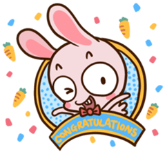 Pink rabbit Usa sticker #6895428