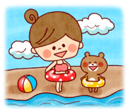 Summer Sticker-girl&animals- sticker #6895703