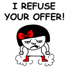 A girl with a red ribbon 2 'English' sticker #6896792