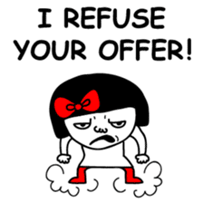 A girl with a red ribbon 2 'English' sticker #6896792