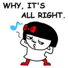 A girl with a red ribbon 2 'English' sticker #6896793