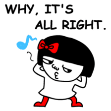 A girl with a red ribbon 2 'English' sticker #6896793