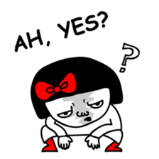 A girl with a red ribbon 2 'English' sticker #6896796