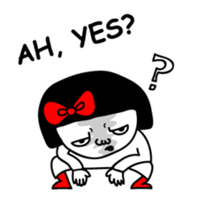 A girl with a red ribbon 2 'English' sticker #6896796