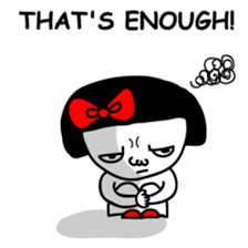 A girl with a red ribbon 2 'English' sticker #6896797