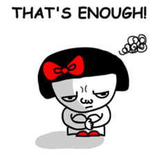 A girl with a red ribbon 2 'English' sticker #6896797