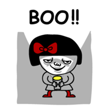 A girl with a red ribbon 2 'English' sticker #6896798