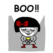 A girl with a red ribbon 2 'English' sticker #6896798