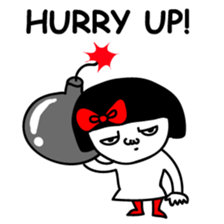 A girl with a red ribbon 2 'English' sticker #6896799