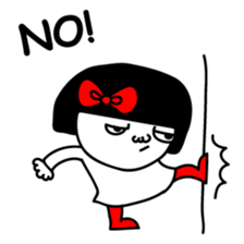 A girl with a red ribbon 2 'English' sticker #6896800