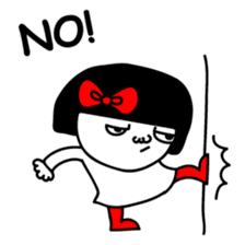 A girl with a red ribbon 2 'English' sticker #6896800