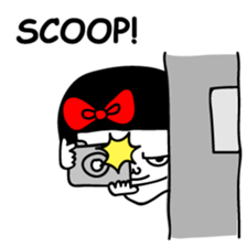 A girl with a red ribbon 2 'English' sticker #6896801