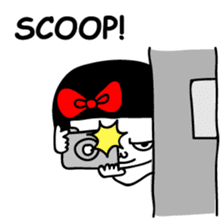 A girl with a red ribbon 2 'English' sticker #6896801