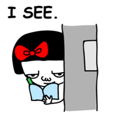 A girl with a red ribbon 2 'English' sticker #6896802