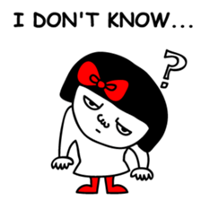 A girl with a red ribbon 2 'English' sticker #6896804