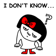 A girl with a red ribbon 2 'English' sticker #6896804