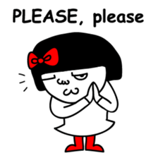 A girl with a red ribbon 2 'English' sticker #6896805