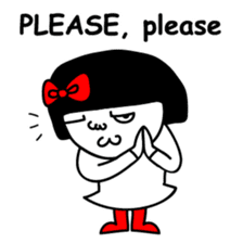 A girl with a red ribbon 2 'English' sticker #6896805