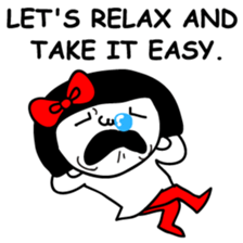 A girl with a red ribbon 2 'English' sticker #6896806