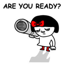 A girl with a red ribbon 2 'English' sticker #6896807