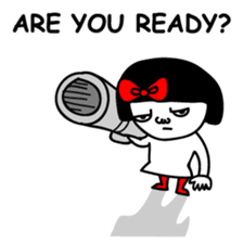 A girl with a red ribbon 2 'English' sticker #6896807