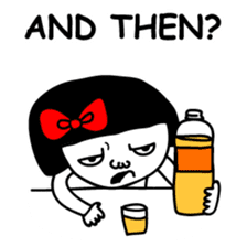 A girl with a red ribbon 2 'English' sticker #6896809