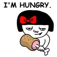 A girl with a red ribbon 2 'English' sticker #6896810