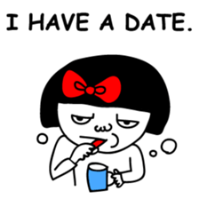 A girl with a red ribbon 2 'English' sticker #6896811