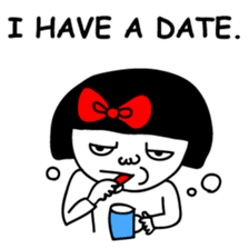 A girl with a red ribbon 2 'English' sticker #6896811