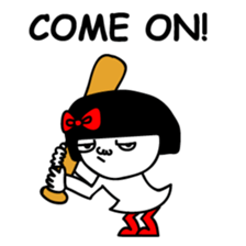 A girl with a red ribbon 2 'English' sticker #6896813