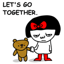 A girl with a red ribbon 2 'English' sticker #6896814