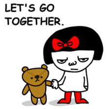 A girl with a red ribbon 2 'English' sticker #6896814