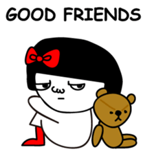 A girl with a red ribbon 2 'English' sticker #6896817