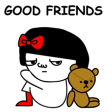 A girl with a red ribbon 2 'English' sticker #6896817