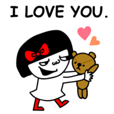 A girl with a red ribbon 2 'English' sticker #6896818