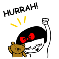 A girl with a red ribbon 2 'English' sticker #6896819