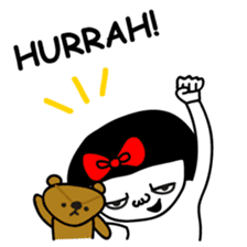 A girl with a red ribbon 2 'English' sticker #6896819