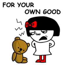 A girl with a red ribbon 2 'English' sticker #6896821