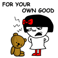 A girl with a red ribbon 2 'English' sticker #6896821