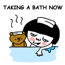 A girl with a red ribbon 2 'English' sticker #6896823