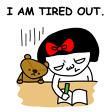 A girl with a red ribbon 2 'English' sticker #6896825