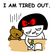 A girl with a red ribbon 2 'English' sticker #6896825