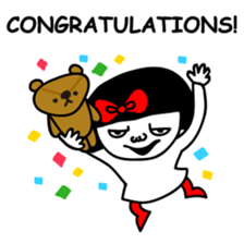 A girl with a red ribbon 2 'English' sticker #6896826