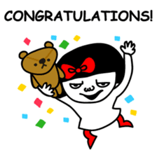 A girl with a red ribbon 2 'English' sticker #6896826