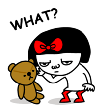 A girl with a red ribbon 2 'English' sticker #6896827