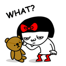 A girl with a red ribbon 2 'English' sticker #6896827